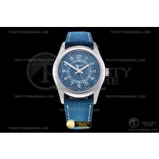 3K공장 파텍필립 칼라트라바 6007 스틸 블루텍스쳐다이얼 페브릭스트랩 Calatrava 6007A SS/LE Blue 3KF MY9015 Mod