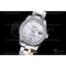 BP공장 롤렉스 레이디 데이저스트 31 스틸 다이아몬드베젤 화이트다이얼 6시다이아인덱스 오이스터브레이슬릿 DJ Midsize 31mm Oys Dia SS/SS S-Wht/Rmn BPF A2824