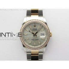 BP공장 롤렉스 데이저스트 36 로즈골드콤비 다이아몬드베젤 실버플루티드다이얼 오이스터브레이슬릿 DateJust 36 SS/RG 126281 BP 1:1 Best Edition Silver Dial on Oyster Bracelet