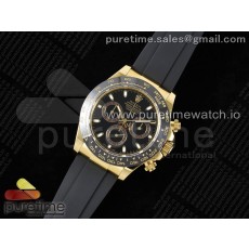QF공장 롤렉스 세라믹 데이토나 옐로우골드금통 블랙다이얼 러버스트랩 Daytona 116518 QF 1:1 Best Edition Black Dial on Oysterflex Rubber Strap SA4130