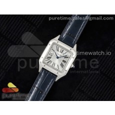 F1공장 까르띠에 산토스 뒤몽 27.5 스틸 실버다이얼 네이비가죽스트랩 Santos Dumont 27.5mm IWSF Best Edition Silver Dial on Blue Leather Strap Quartz