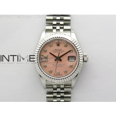 APS공장 롤렉스 레이디 데이저스트 28 스틸 핑크별다이아몬드다이얼 플루티드베젤 쥬빌레브레이슬릿 Datejust 28mm 279179 SS APSF Best Edition Pink Dial Stars Crystals Markers on SS Jubilee Bracelet NH05