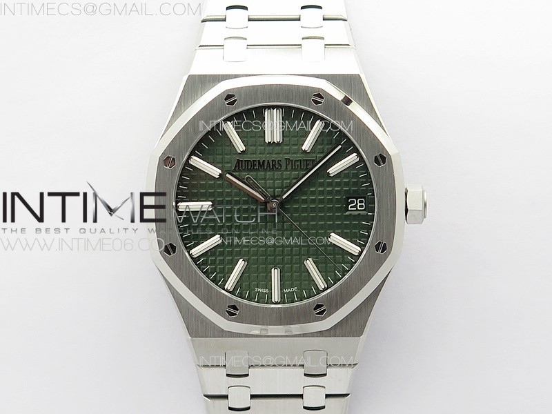 ZF공장 오데마피게 로얄오크 15510 50주년기념판 그린다이얼 브레이슬릿  Royal Oak 41mm 15510 50th SS ZF 1:1 Best Edition Green Textured Dial on SS Bracelet A4302 (Free Box)