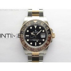 GM공장 롤렉스 GMT마스터2 CHNR 루트비어 콤비 브레이슬릿 GMT-Master II 126711CHNR 904L/RG GMF 1:1 Best Edition Black Dial on 904L/RG Bracelet VR3285