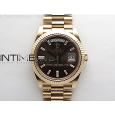 GM공장 롤렉스 데이데이트 40 바게트인덱스 브라운다이얼 로즈골드금통 프레지던트브레이슬릿 DayDate 40mm 228235 GMF 1:1 Best RG Brown Dial T Diamonds Markers on President Bracelet A3255