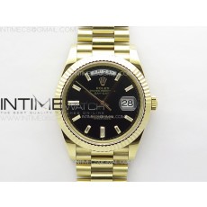 GM공장 롤렉스 데이데이트 40 바게트인덱스 블랙다이얼 옐로우골드금통 프레지던트브레이슬릿 DayDate 40mm 228238 GMF 1:1 Best YG Black Dial T Diamond Markers on President Bracelet A3255