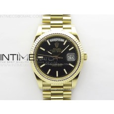 GM공장 롤렉스 데이데이트 40 블랙다이얼 옐로우골드금통 프레지던트브레이슬릿 DayDate 40mm 228238 GMF 1:1 Best YG Black Dial Stick Markers on President Bracelet A3255