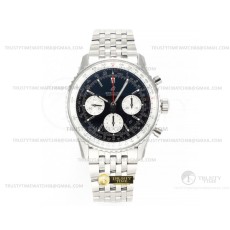 BLS공장 브라이틀링 내비타이머 블랙다이얼 브레이슬릿 Navitimer Chronograph SS/SS Blk/Wht BLS V2 A7750 Mod