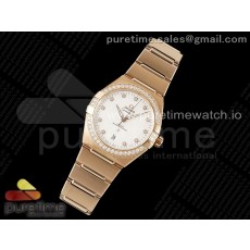 ASW공장 오메가 컨스텔레이션 39 로즈골드금통 다이아몬드베젤 화이트다이얼 다이아몬드인덱스 브레이슬릿 Constellation 39mm RG Diamonds Bezel ASWF 1:1 Best Edition White Dial on RG Bracelet A8801