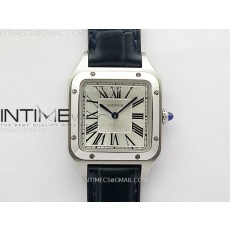F1공장 까르띠에 산토스 뒤몽 38mm 실버다이얼 블루가죽스트랩  Santos Dumont 38mm SS F1F Best Edition Silver Dial on Blue Leather Strap Quartz