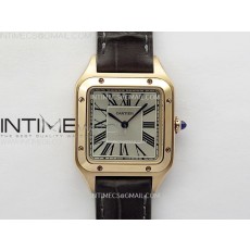 F1공장 까르띠에 산토스 뒤몽 38mm 로즈골드금통 실버다이얼 블랙가죽스트랩 Santos Dumont 38mm RG F1F Best Edition Silver Dial on Black Leather Strap Quartz