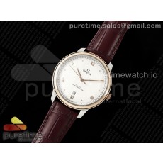 MK공장 오메가 드 빌 로즈골드금통 화이트다이얼 로만인덱스 브라운가죽스트랩 De Ville Date RG MKF 1:1 Best Edition White Dial Roman Marker on Brown Leather Strap A8800