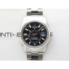 ZF공장 롤렉스 스카이드웰러 스틸 블랙다이얼 브레이슬릿  Sky-Dweller 326934 904L SS ZF 1:1 Best Edition Black Dial on SS Bracelet Asian 2824