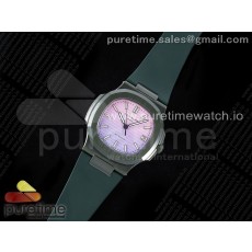 AMG공장 파텍필립 노틸러스 5711 그린풀세라믹 퍼플그라데이션다이얼 그린러버스트랩 AET Nautilus 5711 Green Ceramic AMGF Best Edition Purple/Pink Dial on Green Rubber Strap MIYOTA 9015