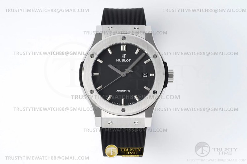 JJ+공장 위블로 클래식퓨전 42mm 블랙다이얼 러버스트랩 Classic Fusion Bang 42mm SS/RU Black JJ+F A1110  (제이제이플러스)