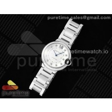 AF공장 까르띠에 발롱블루 36mm 화이트다이얼 다이아몬드인덱스 10P 브레이슬릿 Ballon Bleu 36mm AF 1:1 Best Edition White Diamonds Dial on SS Bracelet NH05B