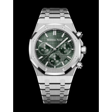 APS공장 오데마피게 로얄오크 크로노그래프 스틸 그린다이얼 브레이슬릿 26240 V2 Royal Oak Chrono 26240 SS APSF 1:1 Best Edition Green Dial on SS Bracelet SA4401 Super Clone