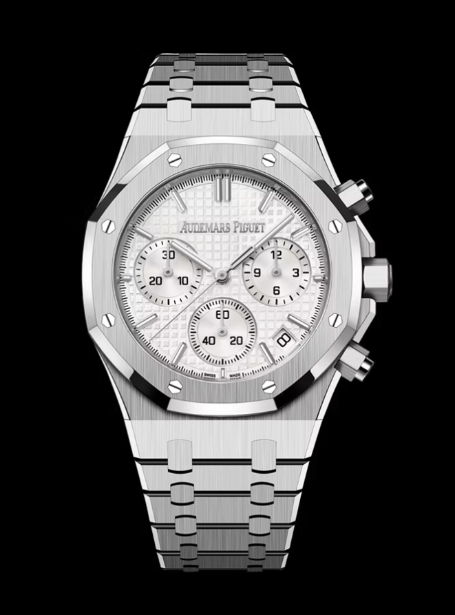 APS공장 오데마피게 로얄오크 크로노그래프 스틸 화이트다이얼 브레이슬릿 26240 V2 Royal Oak Chrono 26240 SS APSF 1:1 Best Edition Silver Dial on SS Bracelet SA4401 Super Clone