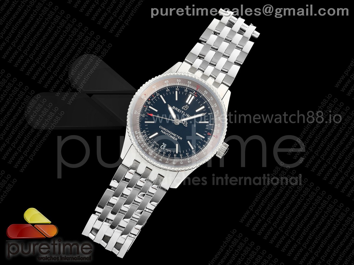 TF공장 브라이틀링 내비타이머 38 블랙다이얼 브레이슬릿 Navitimer 38 Date SS TF 1:1 Best Edition Black Dial on SS Bracelet A2824