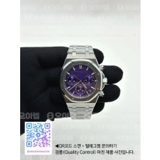 APS공장 오데마피게 로얄오크 크로노그래프 스틸 퍼플다이얼 브레이슬릿 26240 V2