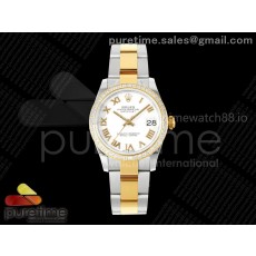 AR공장 롤렉스 레이디 데이저스트 31 옐로우골드콤비 화이트다이얼 로만인덱스 다이아몬드베젤 오이스터브레이슬릿 DateJust 31 SS/YG ARF 1:1 Best Edition White Roman Dial Diamonds Bezel on Oyster Bracelet ETA2688