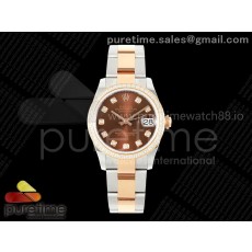 AR공장 롤렉스 레이디 데이저스트 31 로즈골드콤비 브라운다이얼 텐포인트 다이아몬드베젤 오이스터브레이슬릿 10P DateJust 31 SS/RG ARF 1:1 Best Edition Brown Diamonds Dial Diamonds Bezel on Oyster Bracelet ETA2688