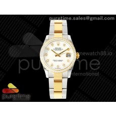 AR공장 롤렉스 레이디 데이저스트 31 옐로우골드콤비 자개다이얼 텐포인트 다이아몬드베젤 오이스터브레이슬릿 10P DateJust 31 SS/YG ARF 1:1 Best Edition White MOP Diamonds Dial Diamonds Bezel on Oyster Bracelet ETA2688