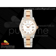 AR공장 롤렉스 레이디 데이저스트 31 로즈골드콤비 화이트다이얼 로만인덱스 다이아몬드베젤 오이스터브레이슬릿