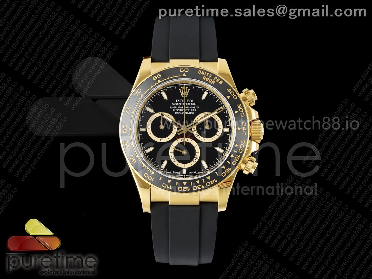 VS공장 롤렉스 데이토나 옐로우골드금통 블랙다이얼 러버스트랩 텅스텐 Daytona 126518 VSF 1:1 Best Edition Black Dial on Oysterflex Strap VS4131 V2 (Weighted)