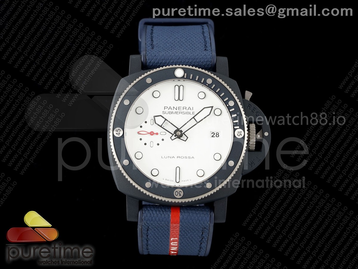 VS공장 파네라이 PAM1543 서머시블 화이트다이얼 블루나일론스트랩 PAM1543 Submersible VSF 1:1 Best Edition White Dial on Blue Nylon/Rubber Strap P900