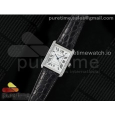 AF공장 까르띠에 탱크솔로 31mm 스틸 다이아몬드베젤 화이트다이얼 악어가죽스트랩