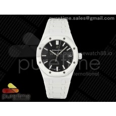 APS공장 오데마피게 로얄오크 15500 블랙다이얼 화이트세라믹브레이슬릿 Royal Oak 15500 White Ceramic APSF 1:1 Best Edition Black Dial on White Ceramic Bracelet SA4302 Super Clone