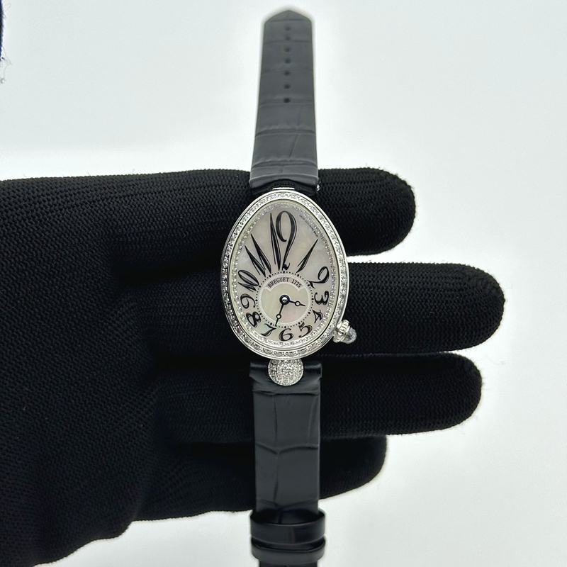 TA공장 브레게 네이플 다이아몬드베젤 자개다이얼 가죽스트랩