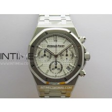 ZF공장 오데마피게 로얄오크 크로노그래프 26240 스틸 화이트다이얼 브레이슬릿 Royal Oak Chrono 26240 SS ZF 1:1 Best Edition Silver Dial On SS Bracelet Super Clone DD4401