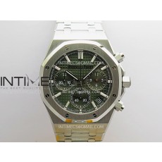 ZF공장 오데마피게 로얄오크 크로노그래프 26240 스틸 그린다이얼 브레이슬릿 Royal Oak Chrono 26240 SS ZF 1:1 Best Edition Green Dial On SS Bracelet Super Clone DD4401
