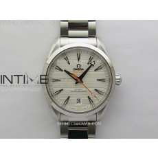 N1공장 오메가 씨마스터 아쿠아테라 150m 화이트다이얼 오렌지핸즈 브레이슬릿 Aqua Terra 150M Master Chronometers N1F Best Edition White Textured Dial Orange Second Hand on SS Bracelet A8900