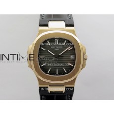 [26.01 UP] DD공장 파텍필립 노틸러스 5711 로즈골드금통 그레이다이얼 가죽스트랩 텅스텐 Nautilus 5711 Gain Weight DDF 1:1 Best Edition Gray Textured Dial On Black Leather Strap Super Clone DD324