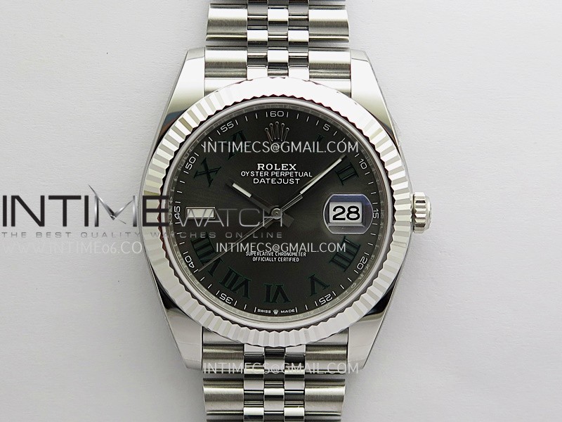 [26.01 UP] CLEAN공장 롤렉스 데이저스트 41 스틸 윔블던 슬레이트로만 그레이다이얼 쥬빌레브레이슬릿 DateJust 41mm 126334 904L SS Clean Plus 1:1 Best Edition Gray Dial Green Roman Marker On Jubilee Bracelet DD3235 클린 플러스