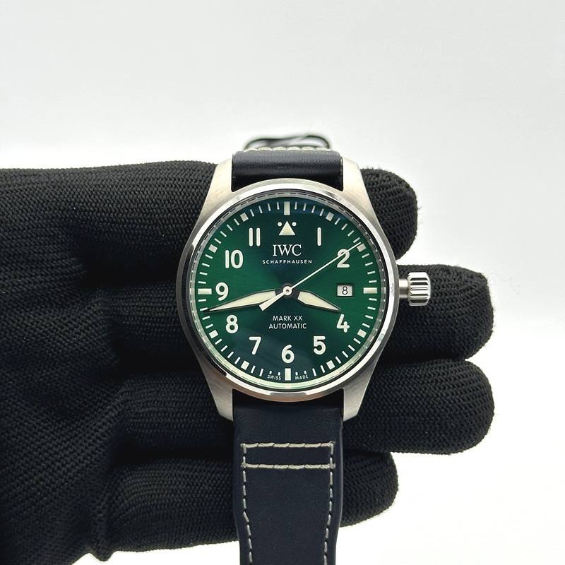 국내배송!! V7공장 IWC 파일럿 마크20 그린다이얼 가죽스트랩 (고유번호 V7-4)