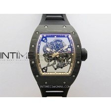ZF공장 리차드밀 RM055 NTPT 스켈레톤다이얼 블랙러버스트랩 RM055 RG Inner Bezel Black Crown NTPT ZF 1:1 Best Edition on Black Rubber Strap RMUL2 Super Clone V2